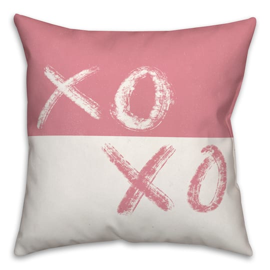 XOXO Brush Strokes Distress Throw Pillow